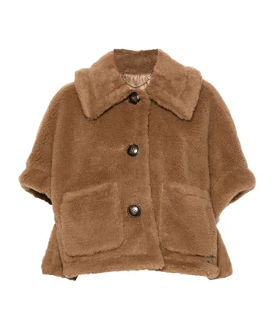Max Mara Short-sleeved Casual Jacket In Brown