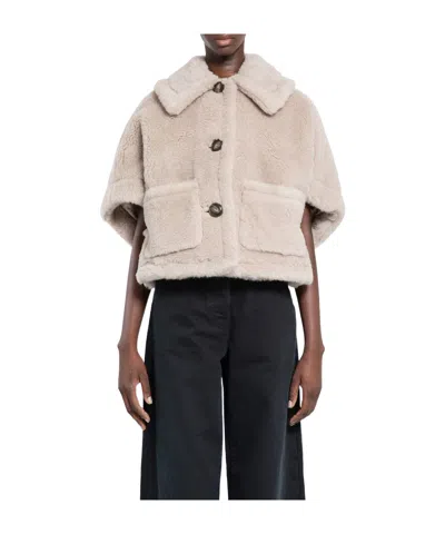 Max Mara Short-sleeved Casual Jacket In Nude