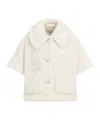 Max Mara Elegant White Teddy Cape In White