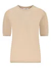 Max Mara Short-sleeved Crew-neck T-shirt In Neutral