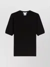Max Mara Short-sleeved Crew Neck Wool Sweater In Black