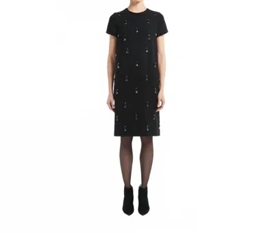 Max Mara Short Sleeved Crewneck Tunic Dress In Black