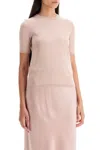 Max Mara Warren Knitted Top In Silk And Cashmere In Pink