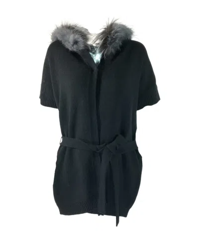 Max Mara Short-sleeved Knitted Cardigan In Black