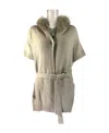 Max Mara Short-sleeved Knitted Cardigan In Nude