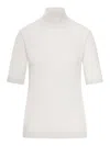 Max Mara Short-sleeved Knitted Pullover In White