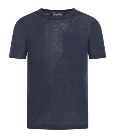 Max Mara Short-sleeved Knitted T-shirt In Black