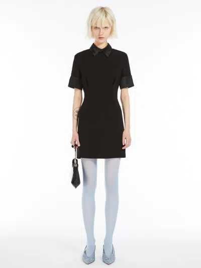 Max Mara Short-sleeved Mini Dress In Black