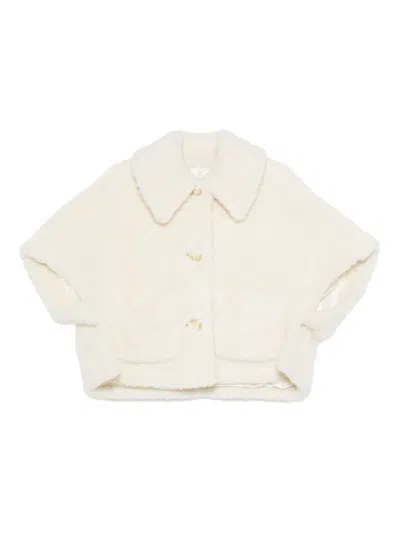 Max Mara Short-sleeved Pocket Jacket In White