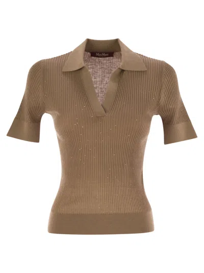 Max Mara Short-sleeved Polo Shirt In Brown