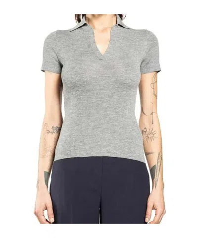 Max Mara Short-sleeved Polo Shirt In Gray
