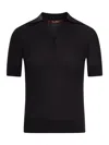 Max Mara Straw Polo In Wool And Silk With Sequins