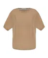 Max Mara Short-sleeved Sweater In Brown