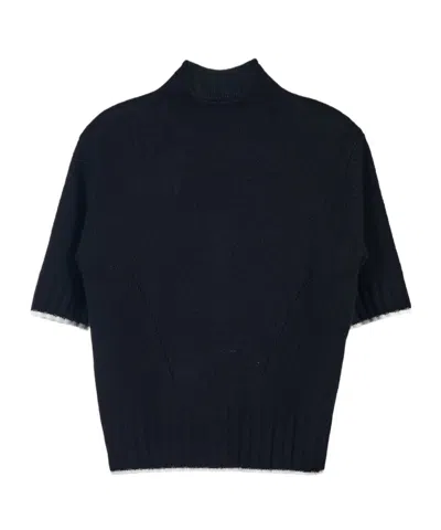 Max Mara Short-sleeved Sweater In Black