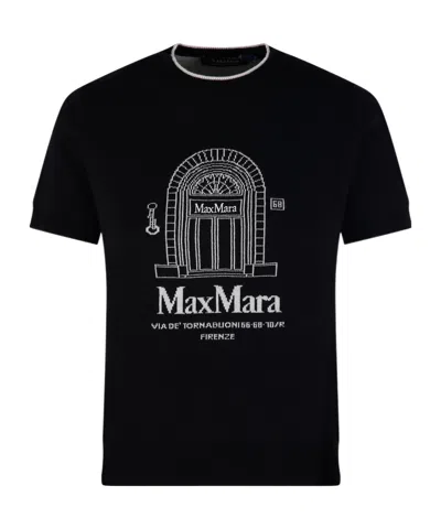 Max Mara Short-sleeved Sweater In Black