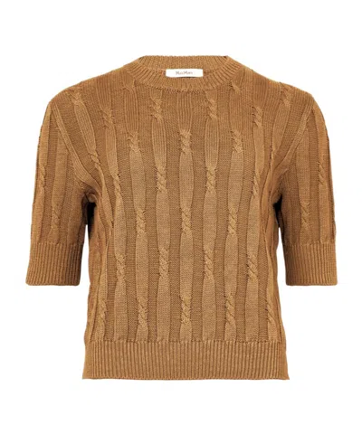 Max Mara Short-sleeved Sweater In Brown