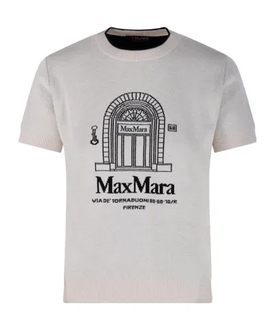 Max Mara Short-sleeved Sweater In Neutral