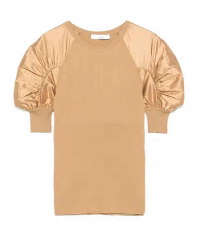 Max Mara Short-sleeved Sweater In Nude