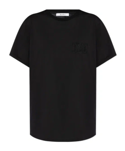 Max Mara Crewneck Short-sleeved T-shirt In Black
