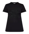 Max Mara Embellished Round Neck Top With Graphic Detail In Black