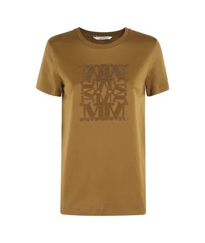 MAX MARA MAX MARA LOGO EMBROIDERED CREWNECK T-SHIRT