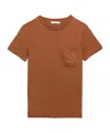 Max Mara Papaia Logo Embroidered T-shirt In Brown