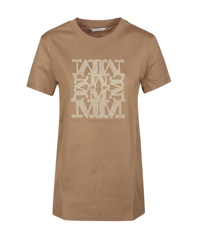Max Mara Taverna Logo-embroidered T-shirt In Brown