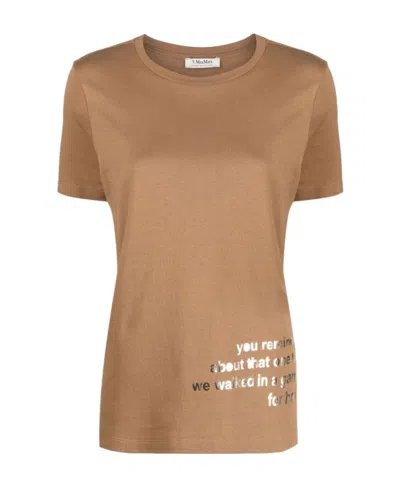 Max Mara Short-sleeved T-shirt In Nude