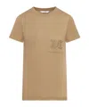 Max Mara Monogram-embroidered Cotton T-shirt In Nude