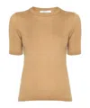 Max Mara Warren Silk And Cashmere Fine Knit Top In Nude