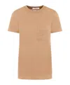 Max Mara Monogram-embroidered Cotton T-shirt In Nude