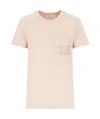 Max Mara Papaia Logo Embroidered Crewneck T-shirt In Nude