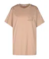 Max Mara Monogram-embroidered Cotton T-shirt In Nude
