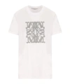 Max Mara Crew Neck Graphic Print Top In White