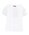 Max Mara Ruffled Sleeve T-shirt In White
