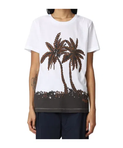 Max Mara Short-sleeved T-shirt In White