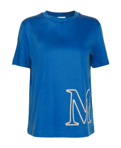 Max Mara Short-sleeved T-shirt With Round Neck In Blue