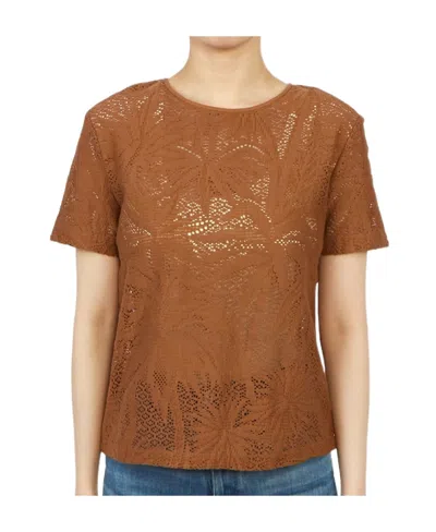 Max Mara Short-sleeved T-shirt With Round Neck In Brown
