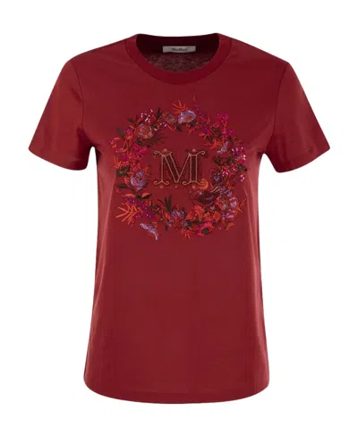 Max Mara Short-sleeved T-shirt With Round Neck In Red
