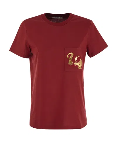 MAX MARA MAX MARA LOGO EMBELLISHED CREWNECK T-SHIRT