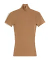 Max Mara Ribbed Turtleneck Top In Brown