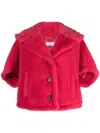 Max Mara Teddy Wool-blend Short Jacket In Pink