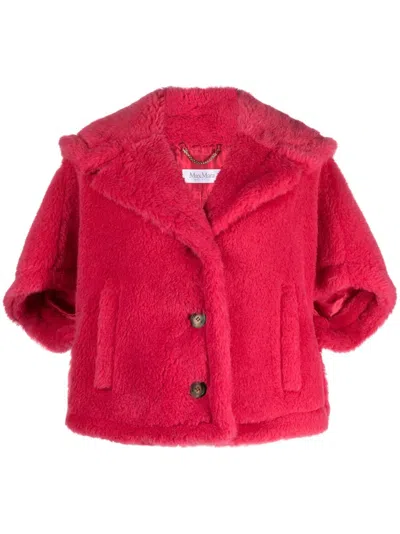 Max Mara Teddy Wool-blend Short Jacket In Pink