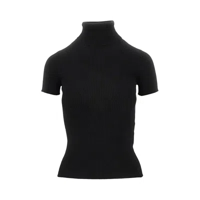 MAX MARA SHORT-SLEEVED WOOL TURTLENECK TOP