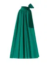 Max Mara Short, Sleeveless, Flared Dress With A Pleated Design That Cr In Green