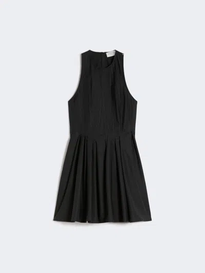 Max Mara Short Sleeveless Pure Cotton Dress In Black