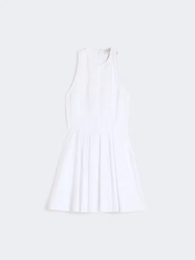 Max Mara Short Sleeveless Pure Cotton Dress In White