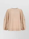 Max Mara Button-detail Raglan-sleeve Sweater In Neutral