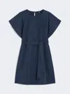 Max Mara Short Taffeta Dress In Blue