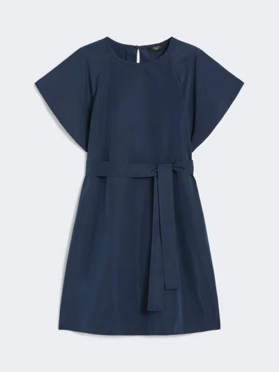 Max Mara Short Taffeta Dress In Blue